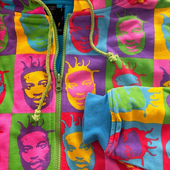 Rocksmith Tokyo x ODB Warhol Allover Reversible Zip Hoodie XL RARE Vintage NEW! - Picture 6 of 16